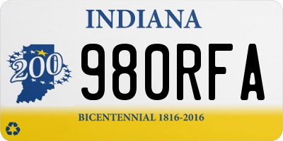 IN license plate 980RFA