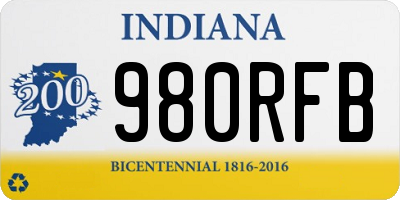 IN license plate 980RFB