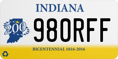 IN license plate 980RFF