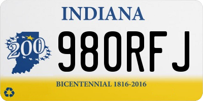 IN license plate 980RFJ