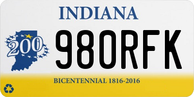 IN license plate 980RFK