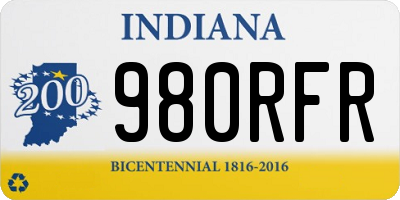 IN license plate 980RFR