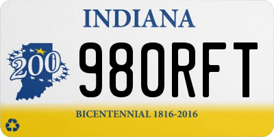 IN license plate 980RFT