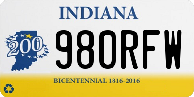 IN license plate 980RFW