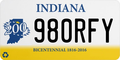 IN license plate 980RFY