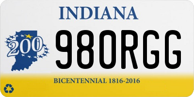 IN license plate 980RGG