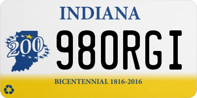 IN license plate 980RGI