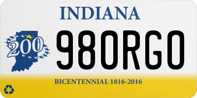 IN license plate 980RGO
