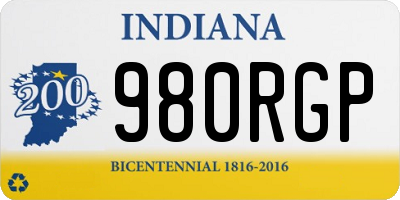 IN license plate 980RGP