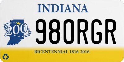 IN license plate 980RGR