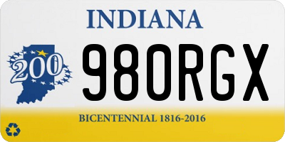 IN license plate 980RGX