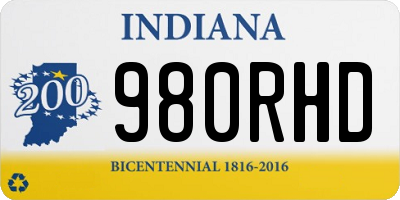 IN license plate 980RHD