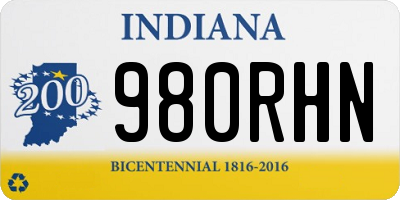 IN license plate 980RHN