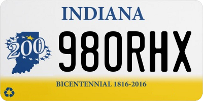 IN license plate 980RHX