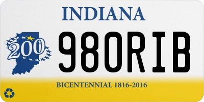 IN license plate 980RIB