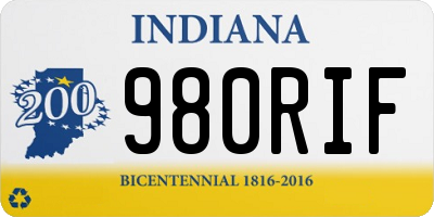 IN license plate 980RIF