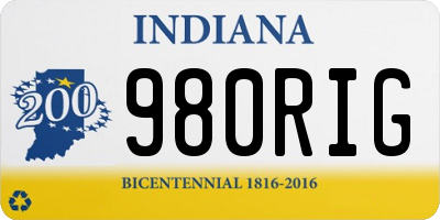 IN license plate 980RIG