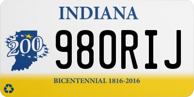 IN license plate 980RIJ