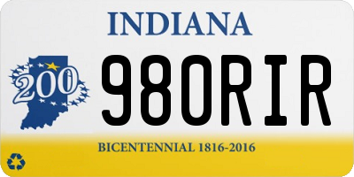 IN license plate 980RIR