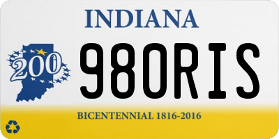 IN license plate 980RIS
