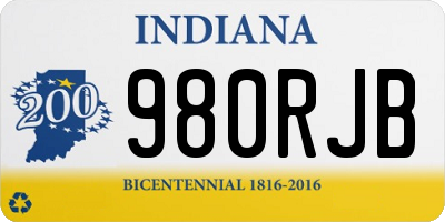 IN license plate 980RJB