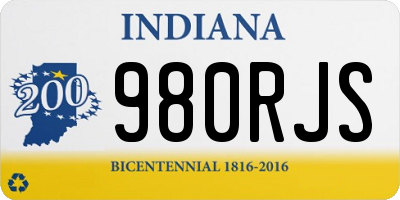 IN license plate 980RJS