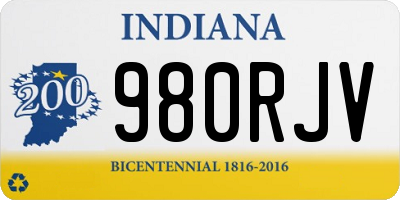 IN license plate 980RJV