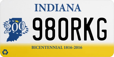 IN license plate 980RKG