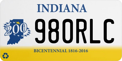 IN license plate 980RLC