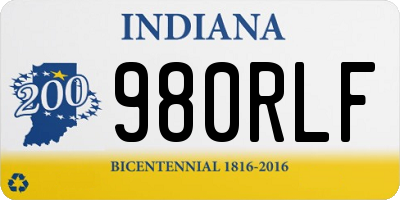 IN license plate 980RLF