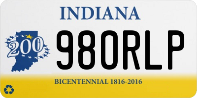 IN license plate 980RLP