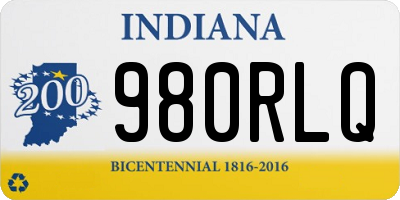IN license plate 980RLQ