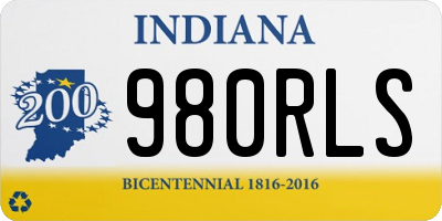 IN license plate 980RLS