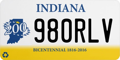 IN license plate 980RLV