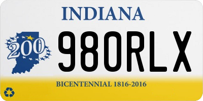 IN license plate 980RLX
