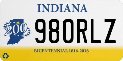 IN license plate 980RLZ