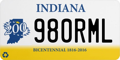 IN license plate 980RML
