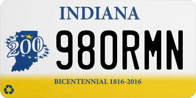 IN license plate 980RMN