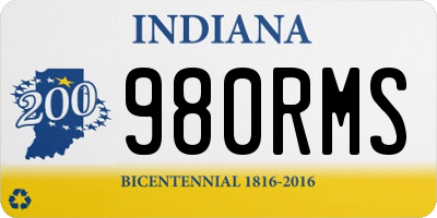 IN license plate 980RMS