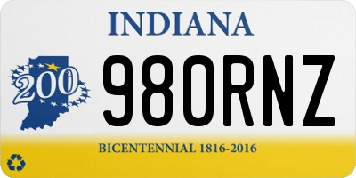 IN license plate 980RNZ