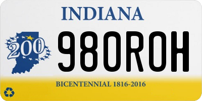 IN license plate 980ROH