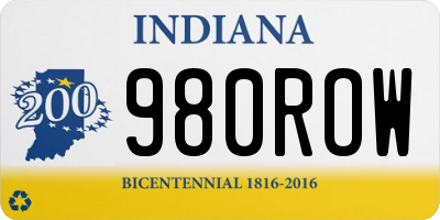 IN license plate 980ROW