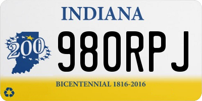 IN license plate 980RPJ