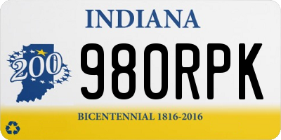 IN license plate 980RPK