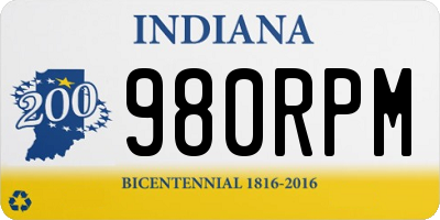 IN license plate 980RPM