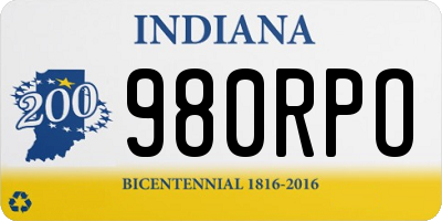 IN license plate 980RPO