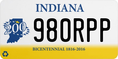 IN license plate 980RPP