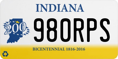 IN license plate 980RPS