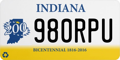 IN license plate 980RPU