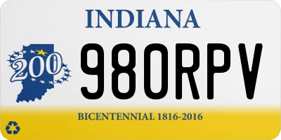 IN license plate 980RPV